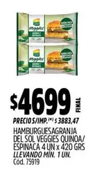 Granja del Sol - VEGGIES QUINOA/ ESPINACA 4 UN x 420 GRS
