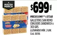 X$ - GALLETITAS SAN REMO CRACKERS SANDWICH