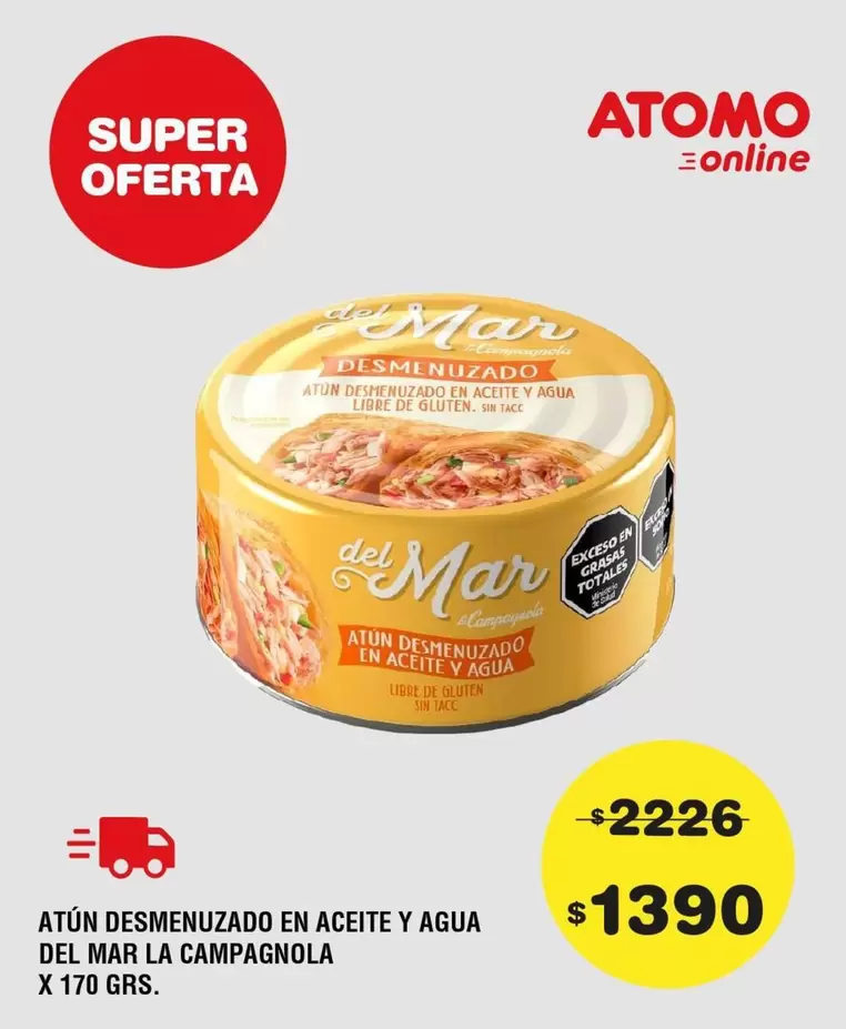 Atomo - ATÚN DESMENUZADO EN ACEITE Y AGUA