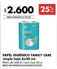 X$ - PAPEL HIGIÉNICO FAMILY CARE