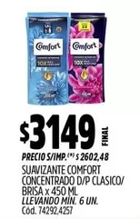 Comfort - SUAVIZANTE COMFORT CONCENTRADO D/P CLASICO/ BRISA