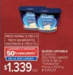 Tonadita - QUESO UNTABLE CLASICO GRUYTREGAMON