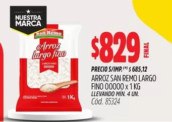 San Remo - ARROZ SAN REMO LARGO FINO 00000 x 1 KG