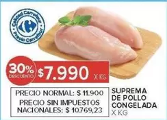 X$ - SUPREMA DE POLLO CONGELADA