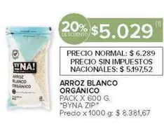 X$ - ARROZ BLANCO ORGÁNICO