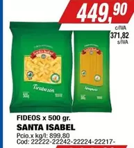 Santa Isabel - FIDEOS x 500 gr.