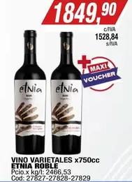 Etnia - VINO VARIETALES x750cc