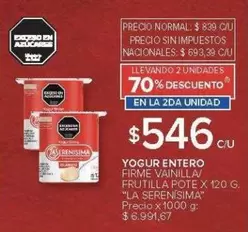X$ - YOGUR ENTERO FIRME VAINILLA/FRUTILLA