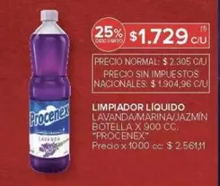 Procenex - LIMPIADOR LIQUIDO LAVANDA/MARINA/JAZMIN