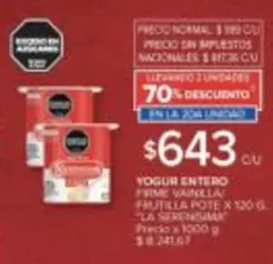 X$ - YOGUR ENTERO FIRME VAINILLA FRUTILLA