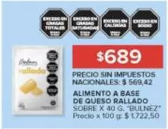 X$ - ALIMENTO A BASE DE QUESO RALLADO