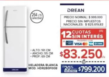 Drean - HELADERA BLANCA