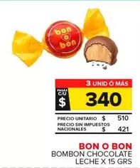 Bon O Bon - Bombon Chocolate Leche 