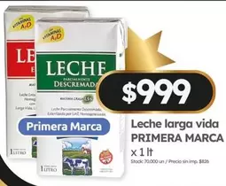Primera marca - Leche larga vida