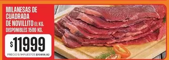 MILANESAS DE CUADRADA DE NOVILLITO EL KG.