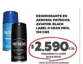 Patrichs - AEROSOL AVIATOR, BLACK LABEL O GRAN PRIX