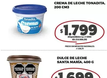 Tonadita - CREMA DE LECHE