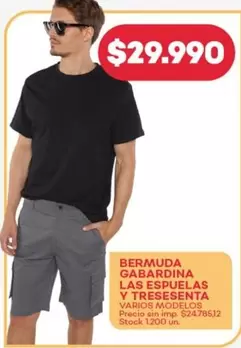 BERMUDA GABARDINA LAS ESPUELAS Y TRESESENTA