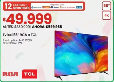 RCA - Tv led 55"  O TCL