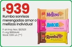 Rumba -  sonrisas, Mellizas merengadas amor o mellizas individual
