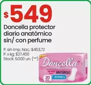 Doncella - protector diario anatómico sin/con perfume