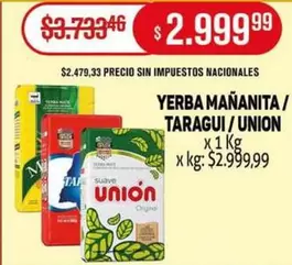 Suave - YERBA MAÑANITA / TARAGUI / UNION