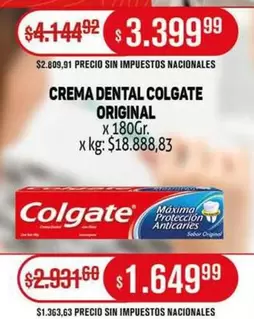 Colgate - CREMA DENTAL ORIGINAL