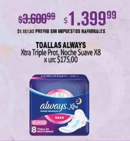 Always - Xtra Triple Prot, Noche Suave X8