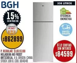 BGH - HELADERA NO FROST BRT33011A