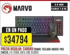 MM - TECLADO+MOUSE+PAD CM310