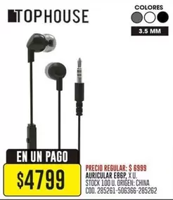 MM - AURICULAR E86P, XU