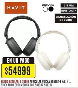 MM - AURICULAR VINCHA H655BT-B N/C, XU