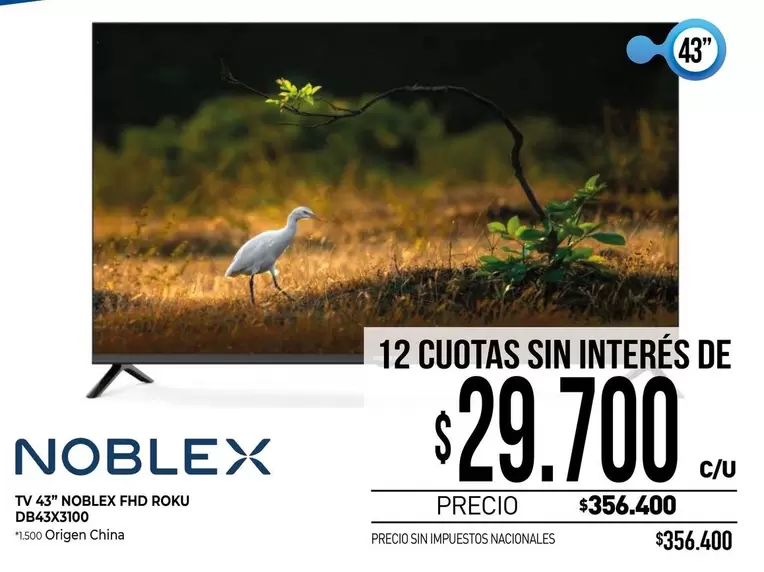 Noblex - TV 43" FHD ROKU 0843X3100