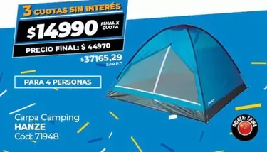 X$ - Camping HANZE Cód: 71948
