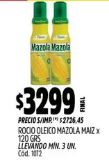 Mazola - ROCIO OLEICO MAIZ X 120 GRS