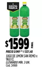 San Remo - JUGO DE LIMON x 960 CC