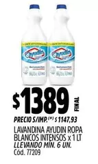Ayudin - LAVANDINA ROPA BLANCOS INTENSOS x 1 LT