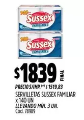 Sussex - SERVILLETAS FAMILIAR