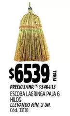 ESCOBA LAGRINGA PAJA 6 HILOS