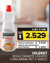 Hileret - Edulcorante Liquido C/Sacarina