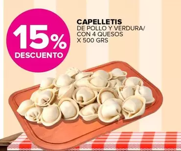 Capelletis De Pollo Y Verdura/Con 4 Quesos