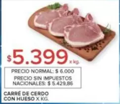 X$ - CARRÉ DE CERDO CON HUESO X KG.