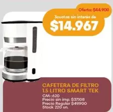 Smart tek - CAFETERA DE FILTRO
