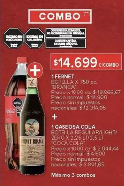 Coca cola - FERNET + GASEOSA COLA