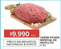 CARNE PICADA ESPECIAL DE NOVILLITO