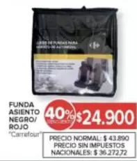 Negro - FUNDA ASIENTO NEGRO/ROJO