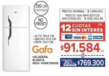 Gafa - HELADERA BLANCA