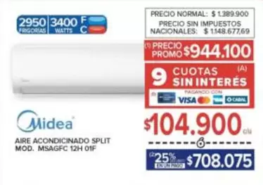 Midea - AIRE ACONDICINADO SPLIT