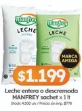 Manfrey - Leche entera o descremada