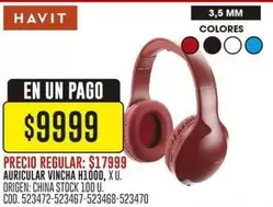 Origen - AURICULAR VINCHA H10OD